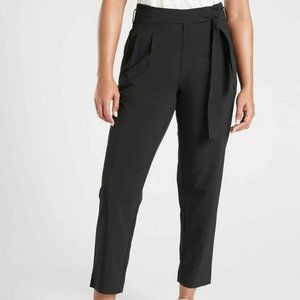 Athleta Black Cropped Tie-Waist Ankle Pants